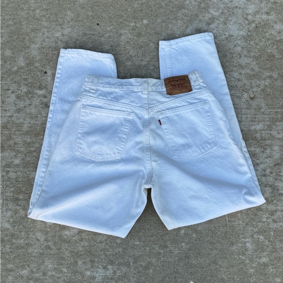 Vintage 90s Levi’s 550 Jeans White Tapered Leg Made in USA Misses 14 Relaxed Fit - Picture 1 of 4